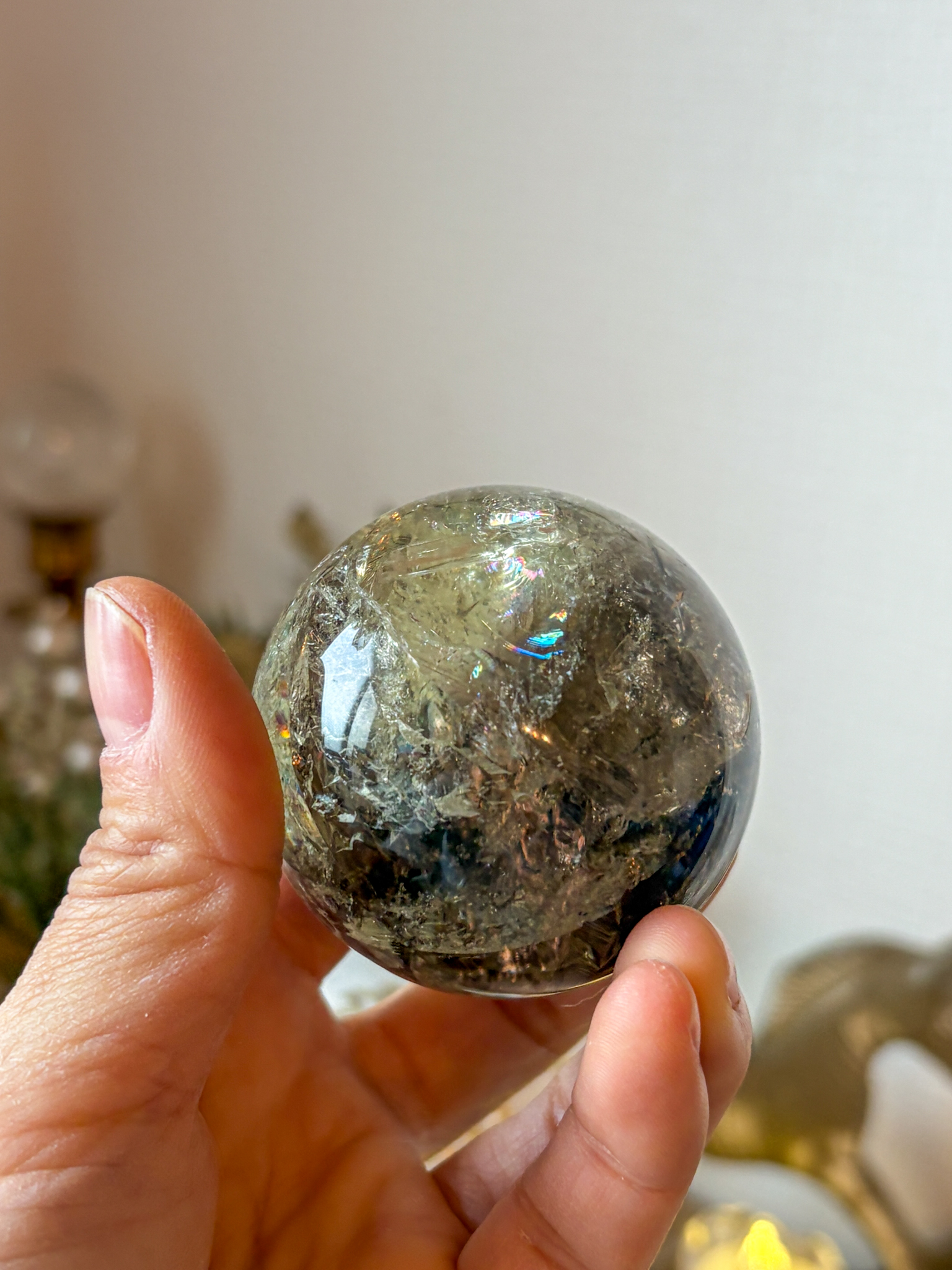 大特価 美しい全体に虹がギラリン🌈グラデーションスモーキー&シトリン 51mm Northern Star - 画像 (6)