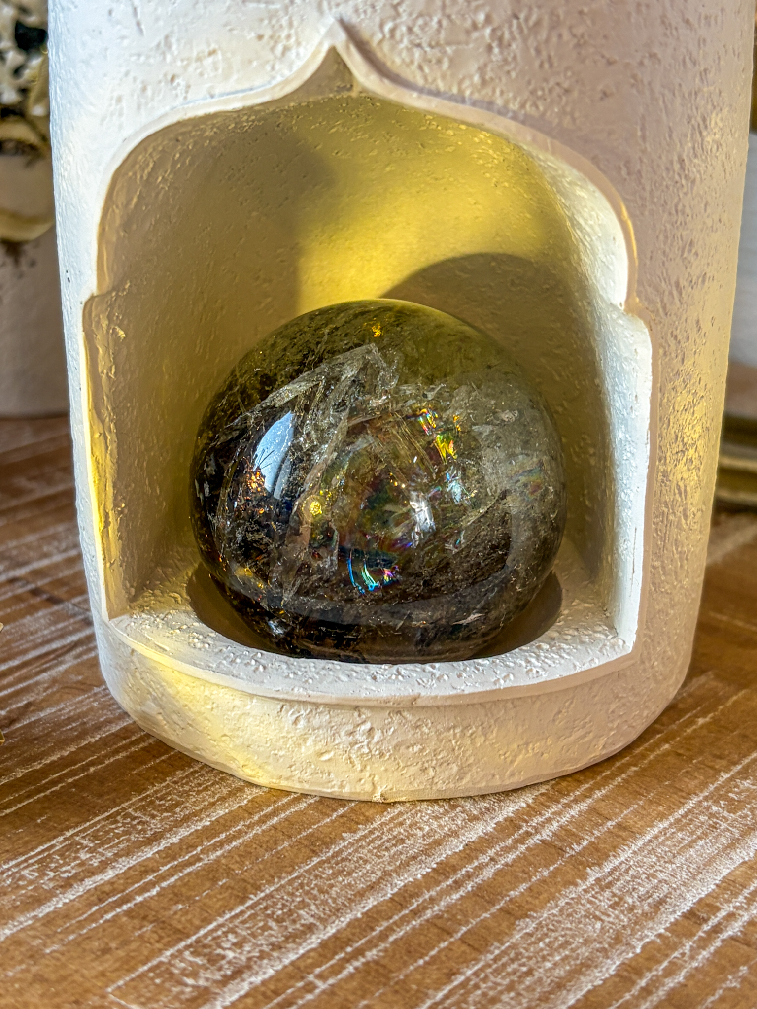 大特価 美しい全体に虹がギラリン🌈グラデーションスモーキー&シトリン 51mm Northern Star - 画像 (10)