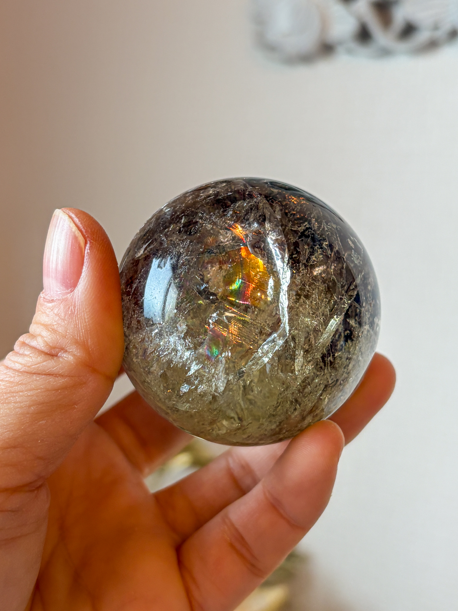 大特価 美しい全体に虹がギラリン🌈グラデーションスモーキー&シトリン 51mm Northern Star - 画像 (11)