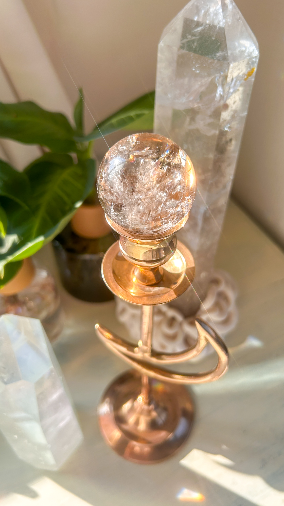 特価 非加熱スモーキー とっても美しい天然アイリススフィア(ブラジル)38mm 虹きらりん - 画像 (7)