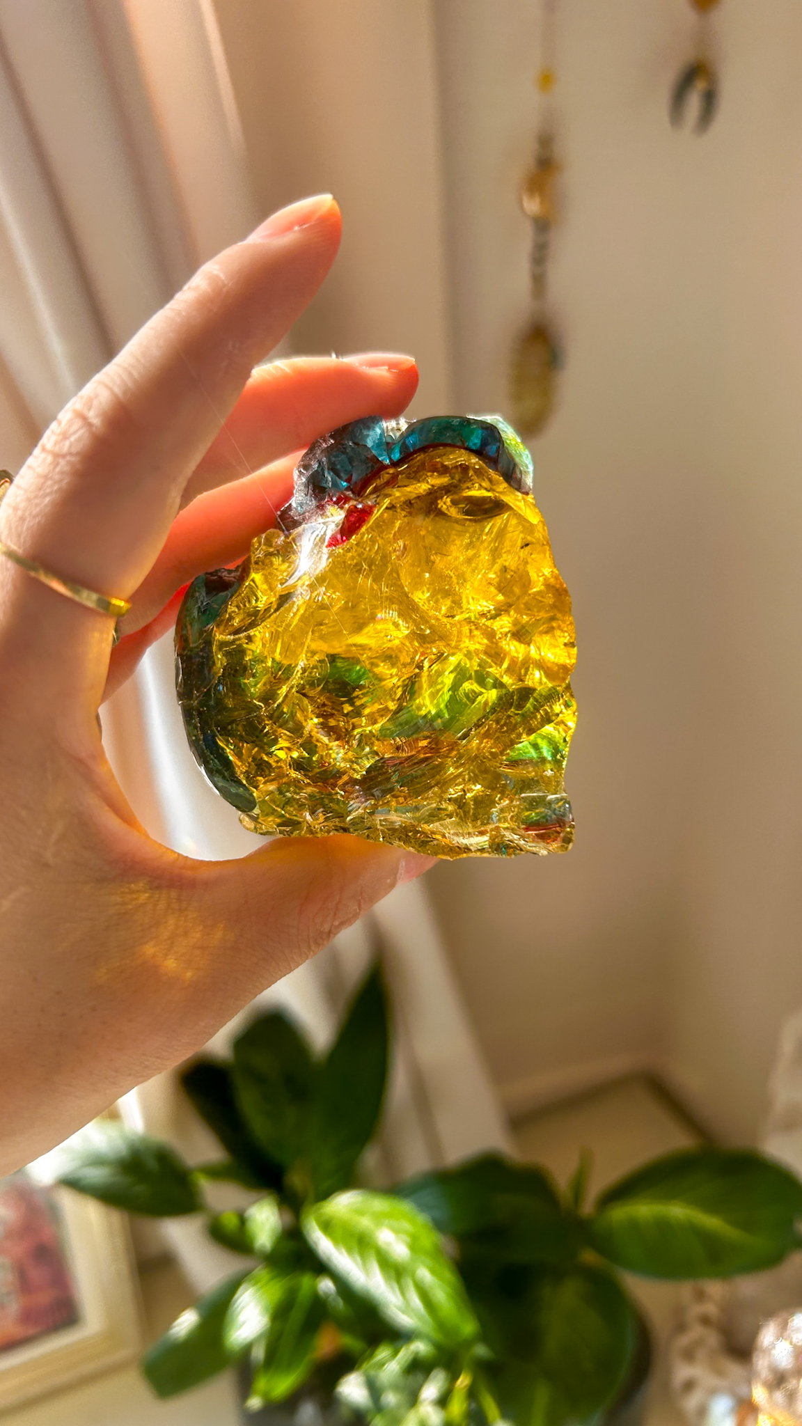 美しく極彩色・共鳴するマルチカラー ヘリオドールxイナンナxフォルテヴェリタスxレムリアンブルーxアンダラクリスタル(モナトミックガラス)XL - 画像 (10)