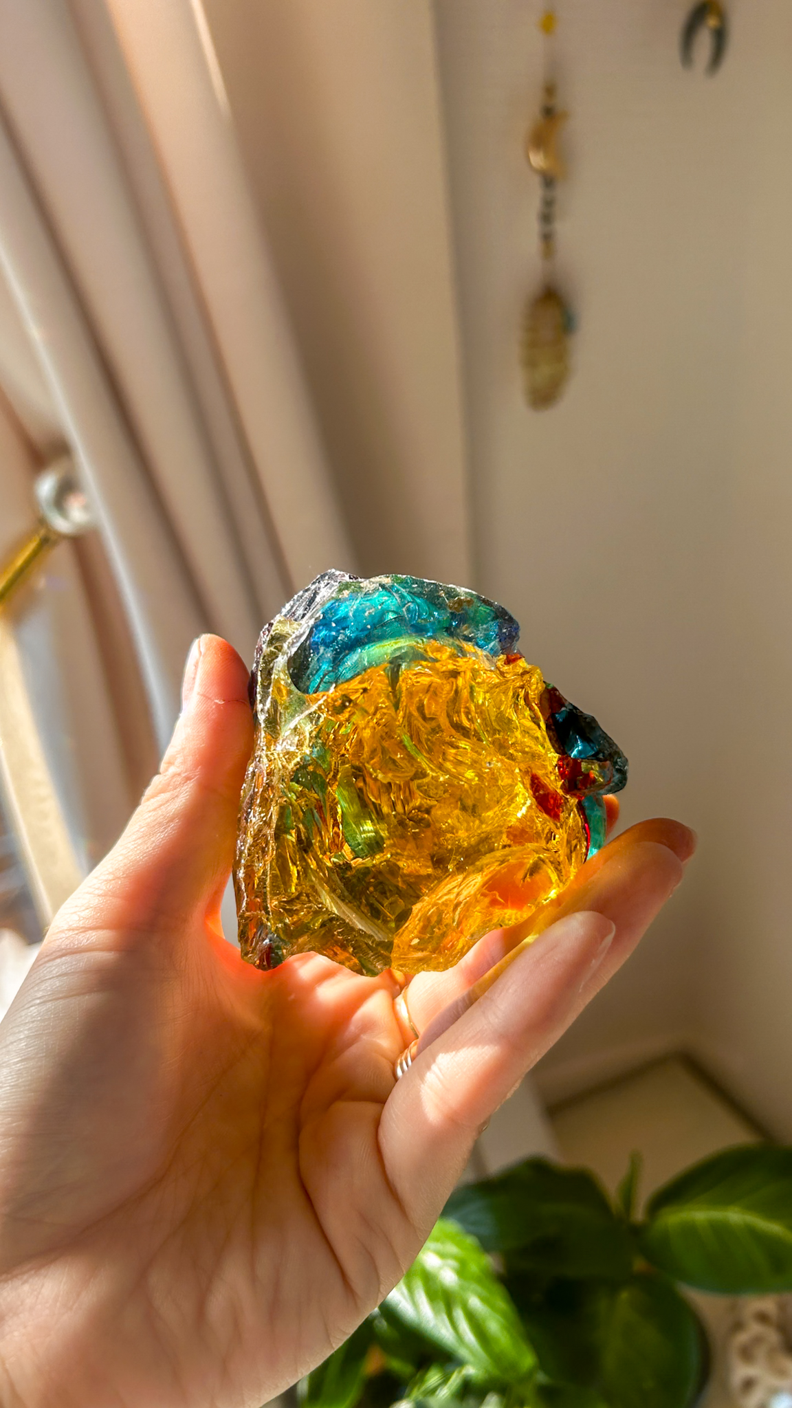 美しく極彩色・共鳴するマルチカラー ヘリオドールxイナンナxフォルテヴェリタスxレムリアンブルーxアンダラクリスタル(モナトミックガラス)XL - 画像 (11)