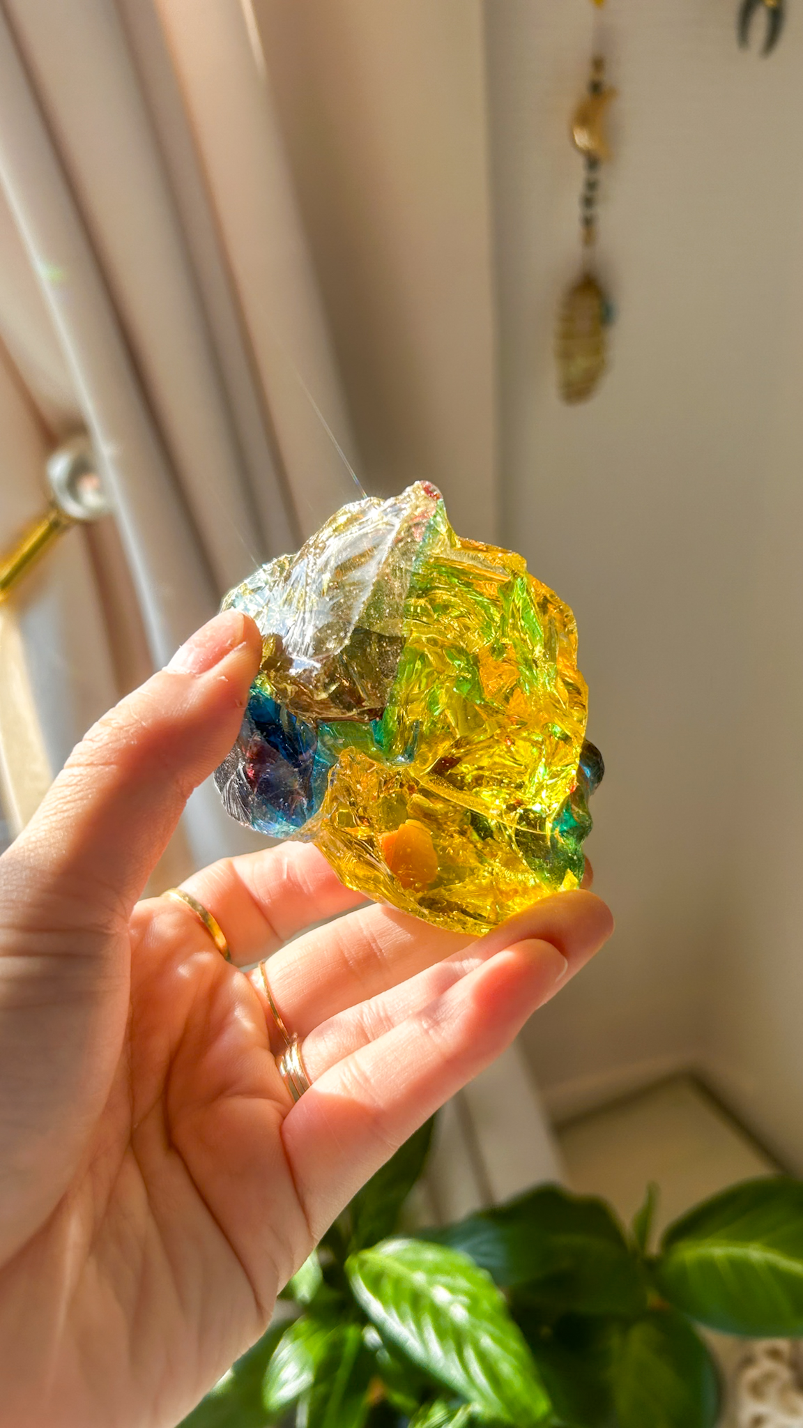 美しく極彩色・共鳴するマルチカラー ヘリオドールxイナンナxフォルテヴェリタスxレムリアンブルーxアンダラクリスタル(モナトミックガラス)XL - 画像 (12)