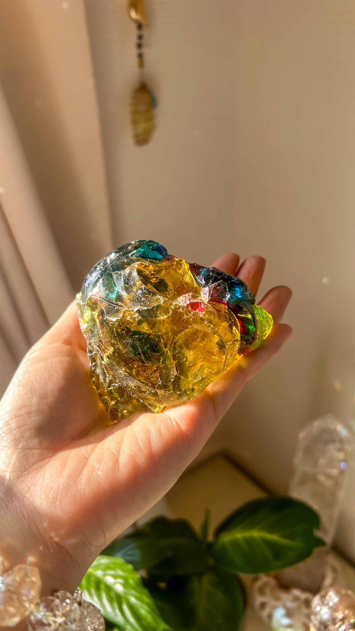 美しく極彩色・共鳴するマルチカラー ヘリオドールxイナンナxフォルテヴェリタスxレムリアンブルーxアンダラクリスタル(モナトミックガラス)XL - 画像 (13)