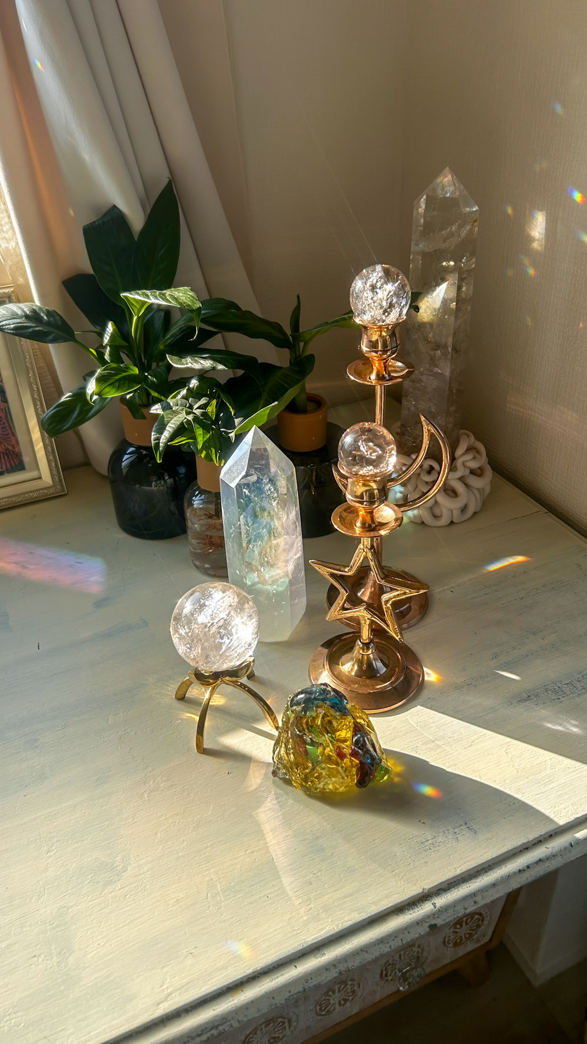 美しく極彩色・共鳴するマルチカラー ヘリオドールxイナンナxフォルテヴェリタスxレムリアンブルーxアンダラクリスタル(モナトミックガラス)XL - 画像 (14)