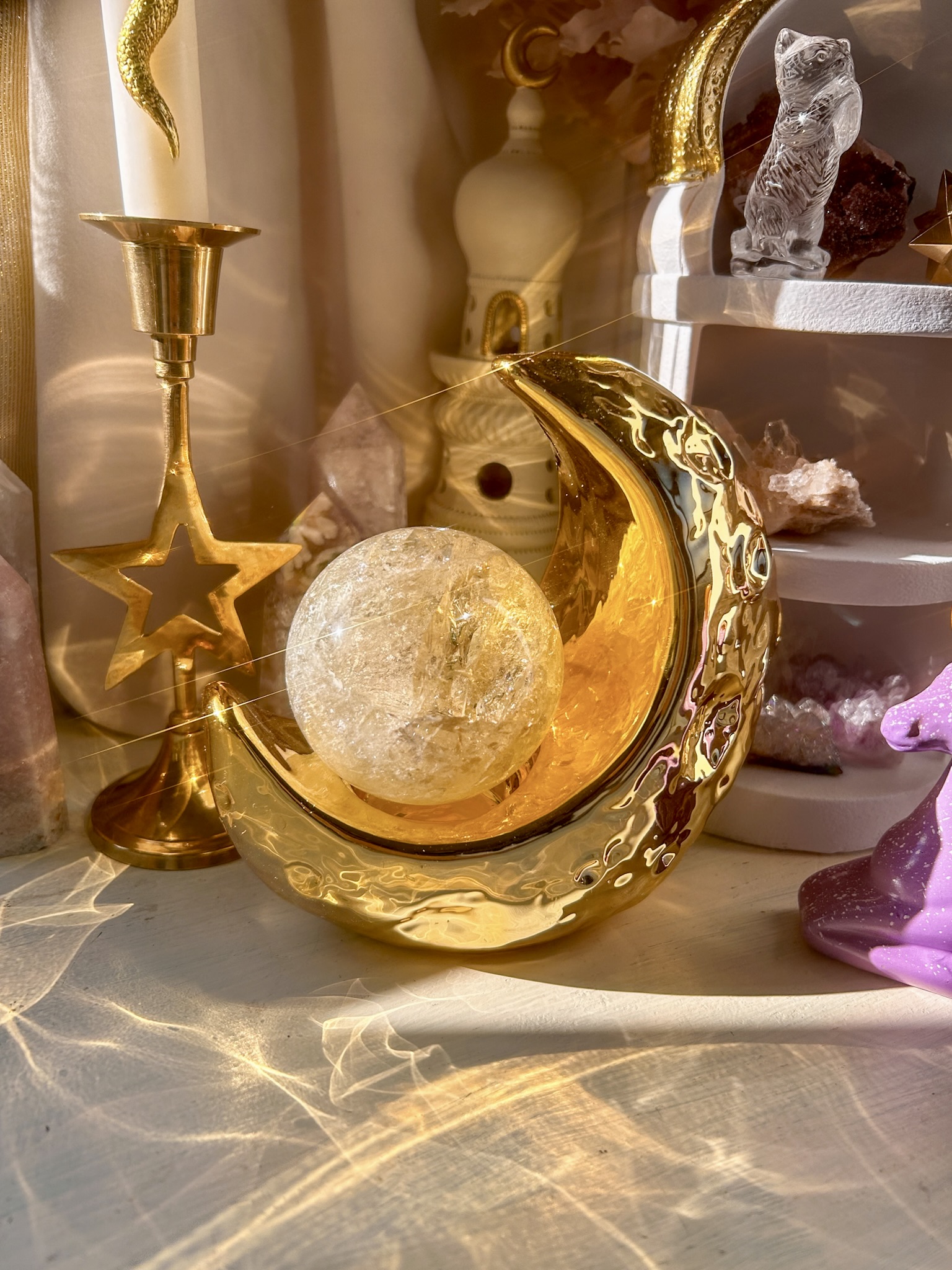 凛々しいハンサムなユニコーン🦄高品質ほんのりスモーキー水晶・15cm超え特大 My best freind - 画像 (3)