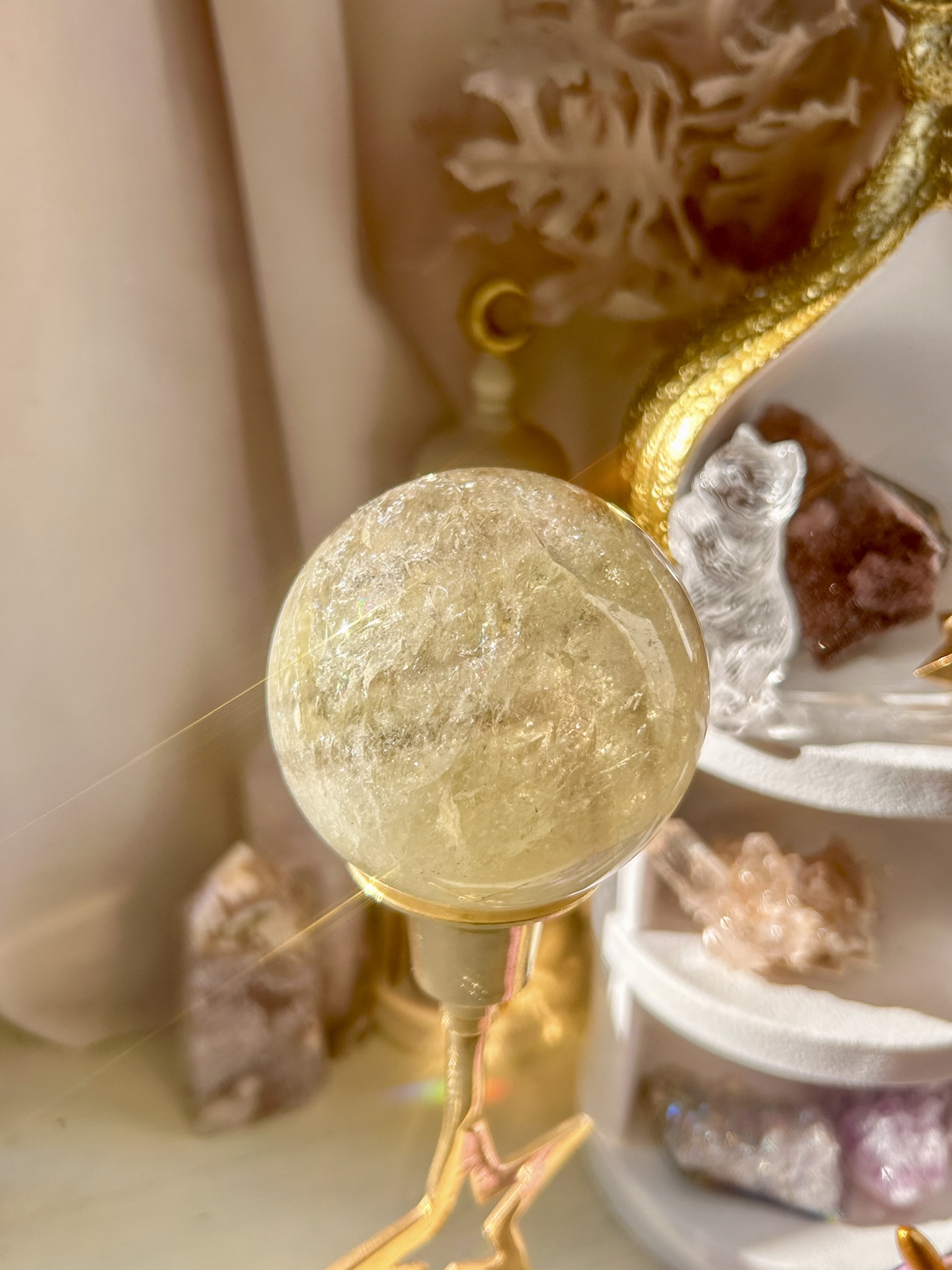 凛々しいハンサムなユニコーン🦄高品質ほんのりスモーキー水晶・15cm超え特大 My best freind - 画像 (13)