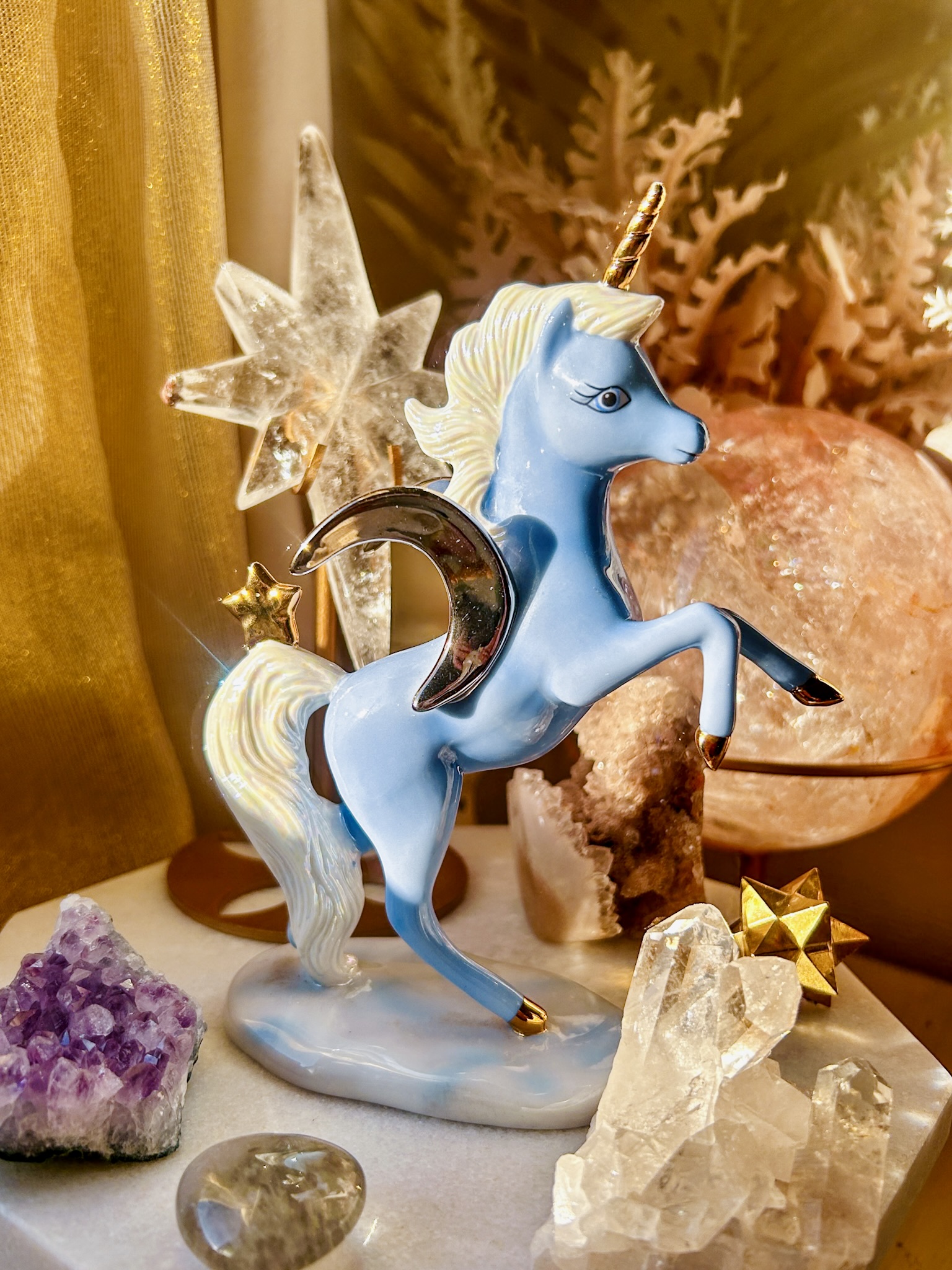 🦄アメリカンヴィンテージ ユニコーン・希少なコレクターズ品 ”愛が眩しく輝くところ” AAA完璧なコンディション - 画像 (3)