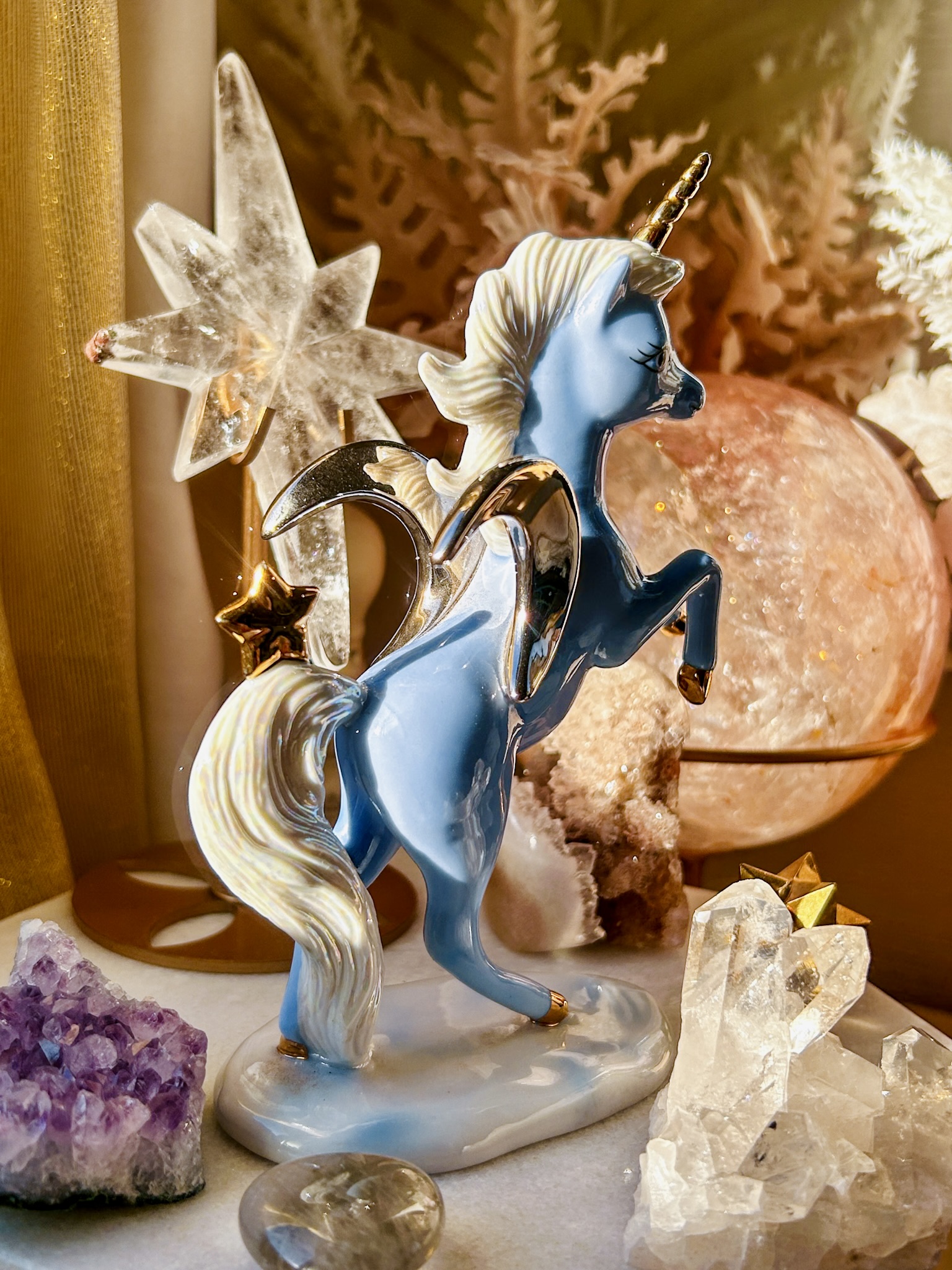 🦄アメリカンヴィンテージ ユニコーン・希少なコレクターズ品 ”愛が眩しく輝くところ” AAA完璧なコンディション - 画像 (5)