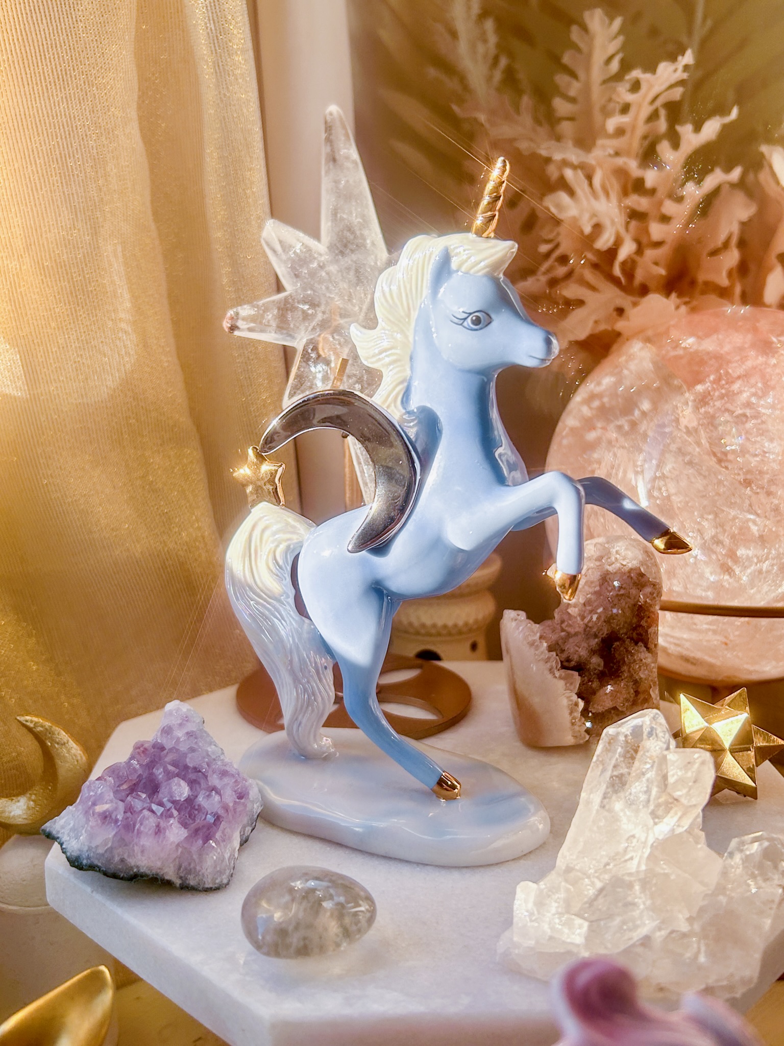 🦄アメリカンヴィンテージ ユニコーン・希少なコレクターズ品 ”愛が眩しく輝くところ” AAA完璧なコンディション - 画像 (9)