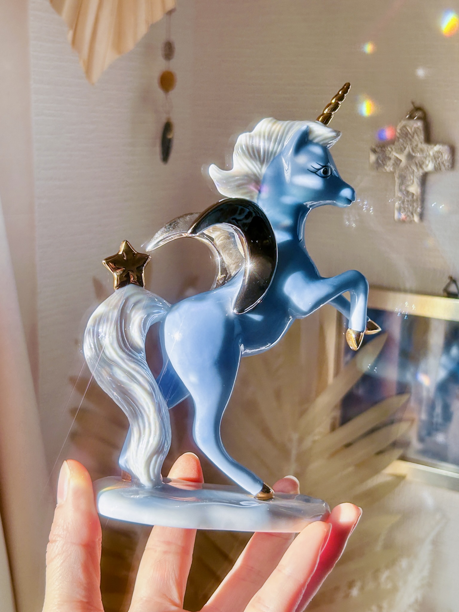 🦄アメリカンヴィンテージ ユニコーン・希少なコレクターズ品 ”愛が眩しく輝くところ” AAA完璧なコンディション - 画像 (11)