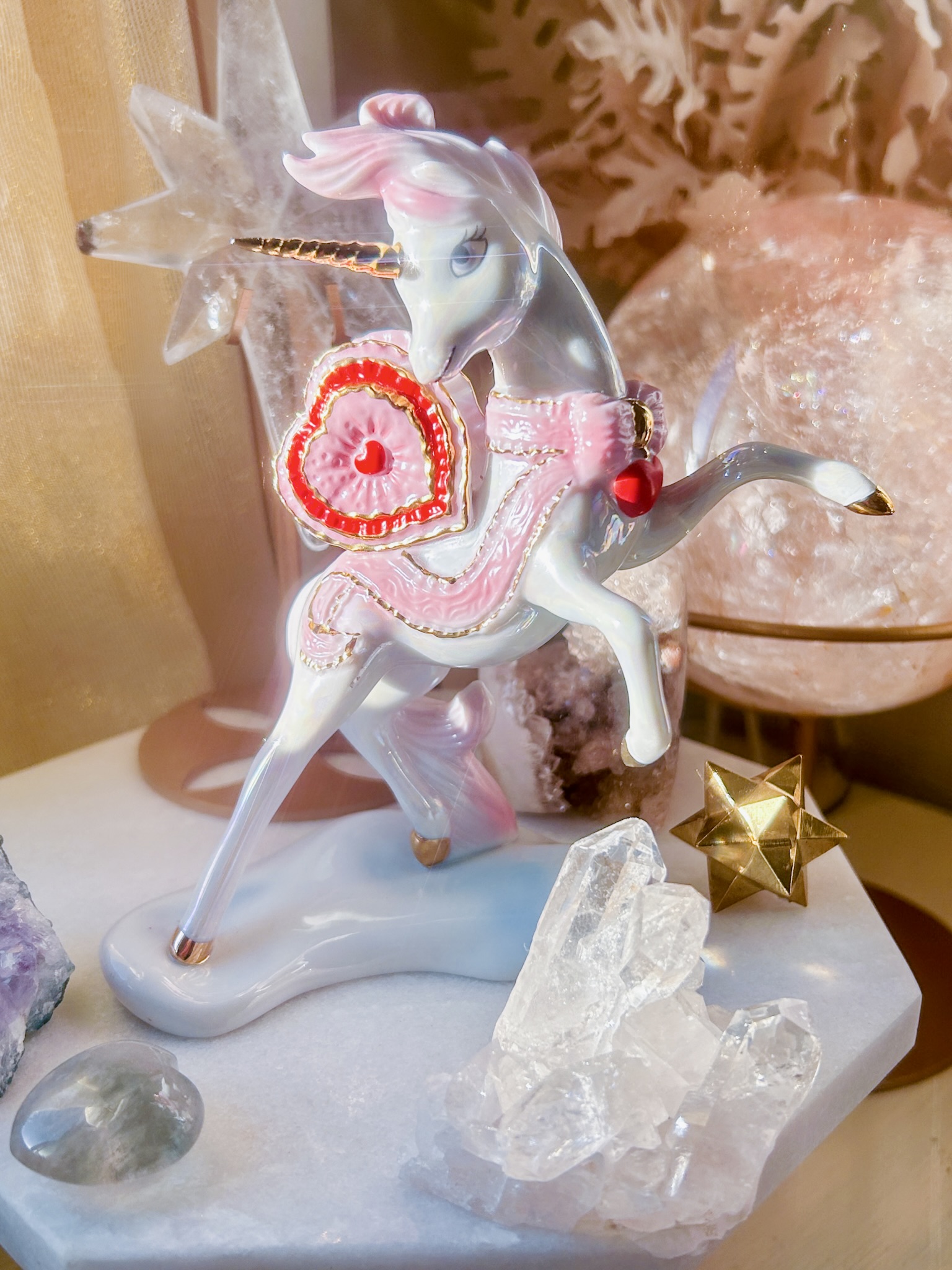 🦄アメリカンヴィンテージ ユニコーン・希少なコレクターズ品 ”愛のするハートが出会う場所” AAA完璧なコンディション - 画像 (11)