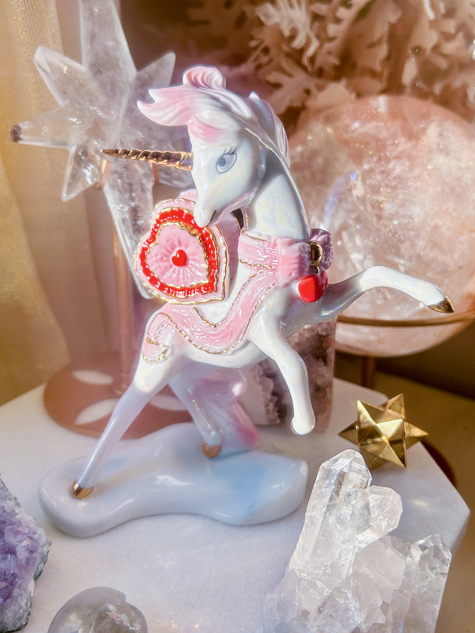 🦄アメリカンヴィンテージ ユニコーン・希少なコレクターズ品 ”愛のするハートが出会う場所” AAA完璧なコンディション - 画像 (8)