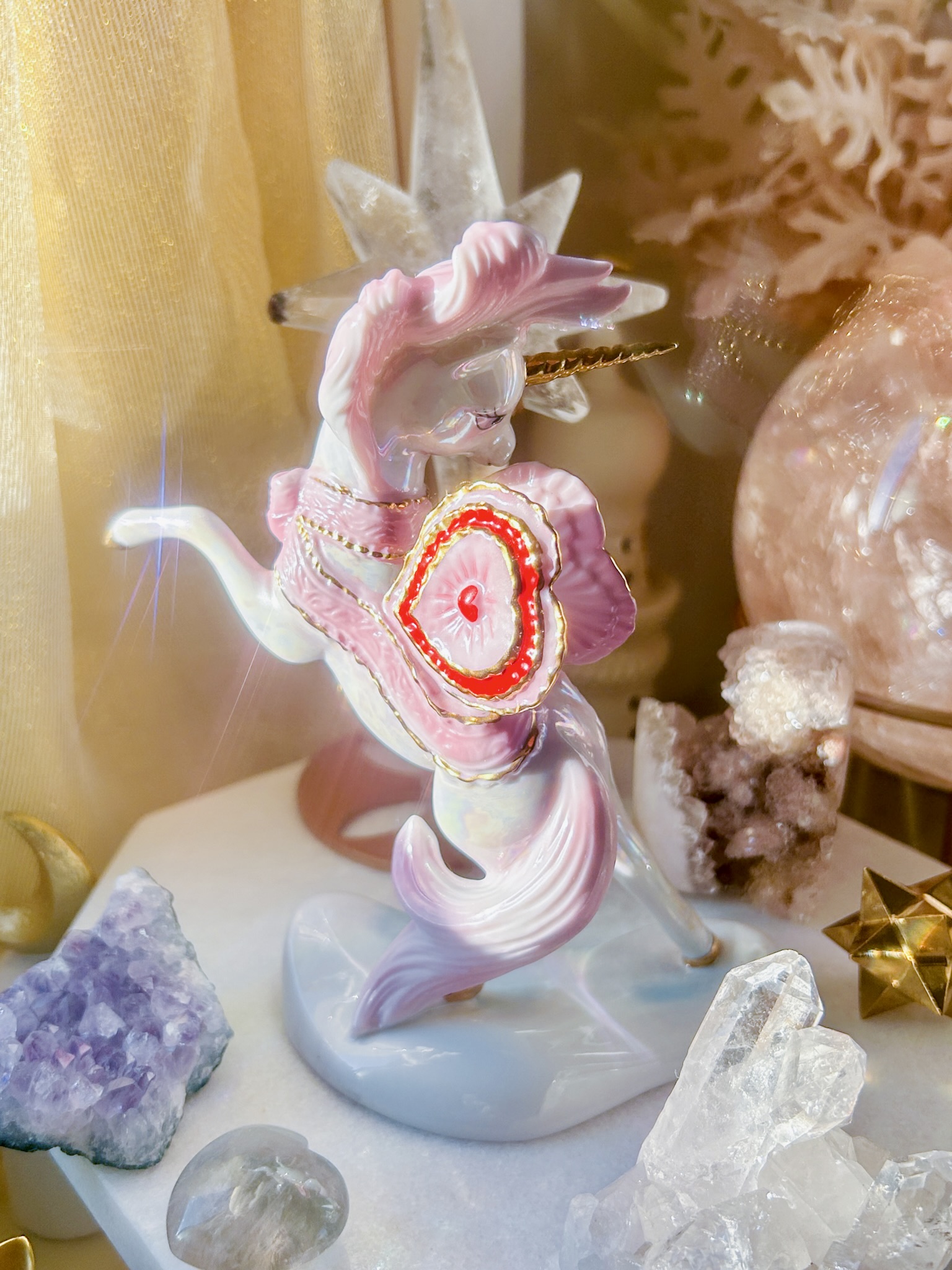 🦄アメリカンヴィンテージ ユニコーン・希少なコレクターズ品 ”愛のするハートが出会う場所” AAA完璧なコンディション - 画像 (6)