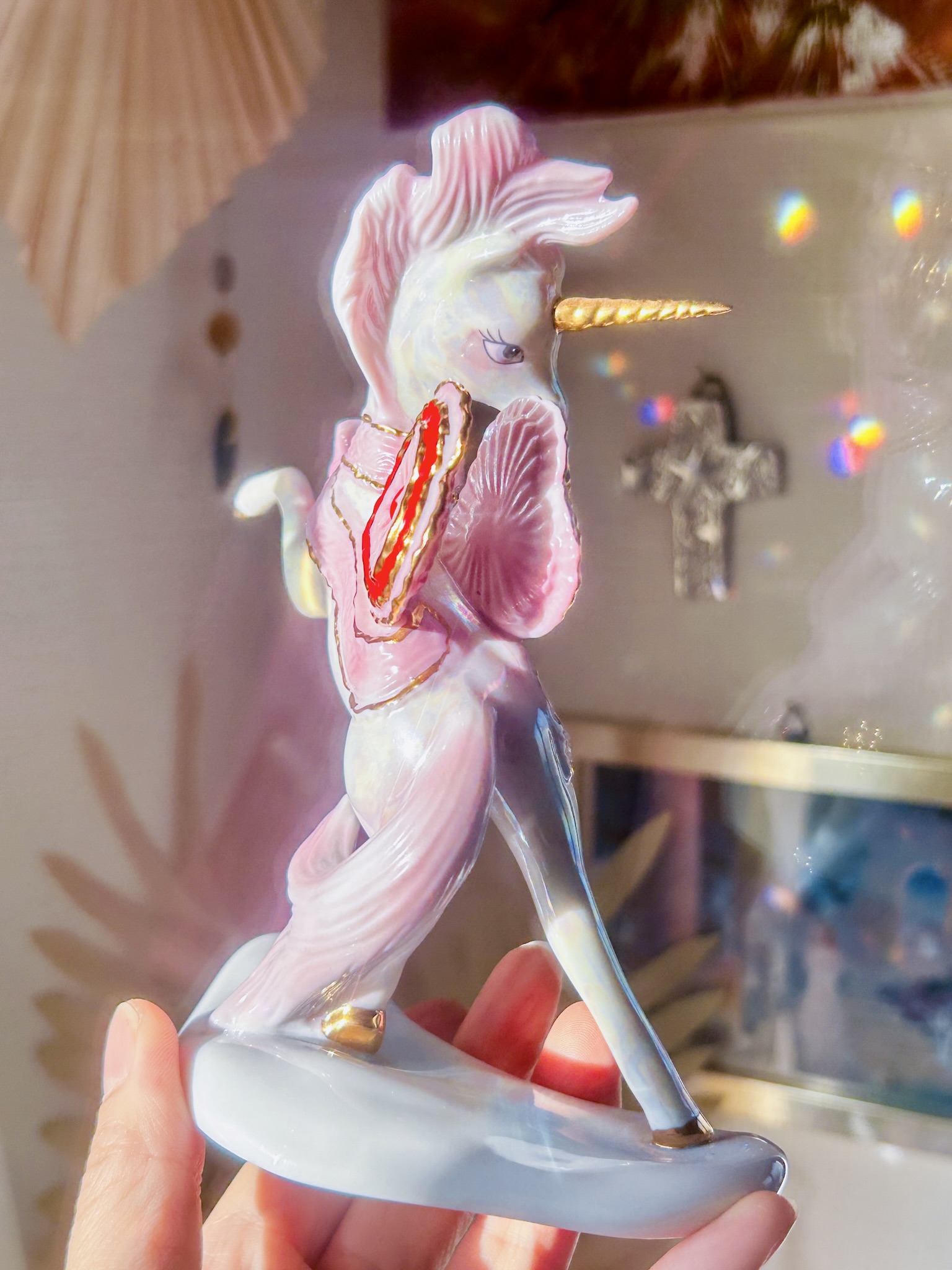 🦄アメリカンヴィンテージ ユニコーン・希少なコレクターズ品 ”愛のするハートが出会う場所” AAA完璧なコンディション - 画像 (12)