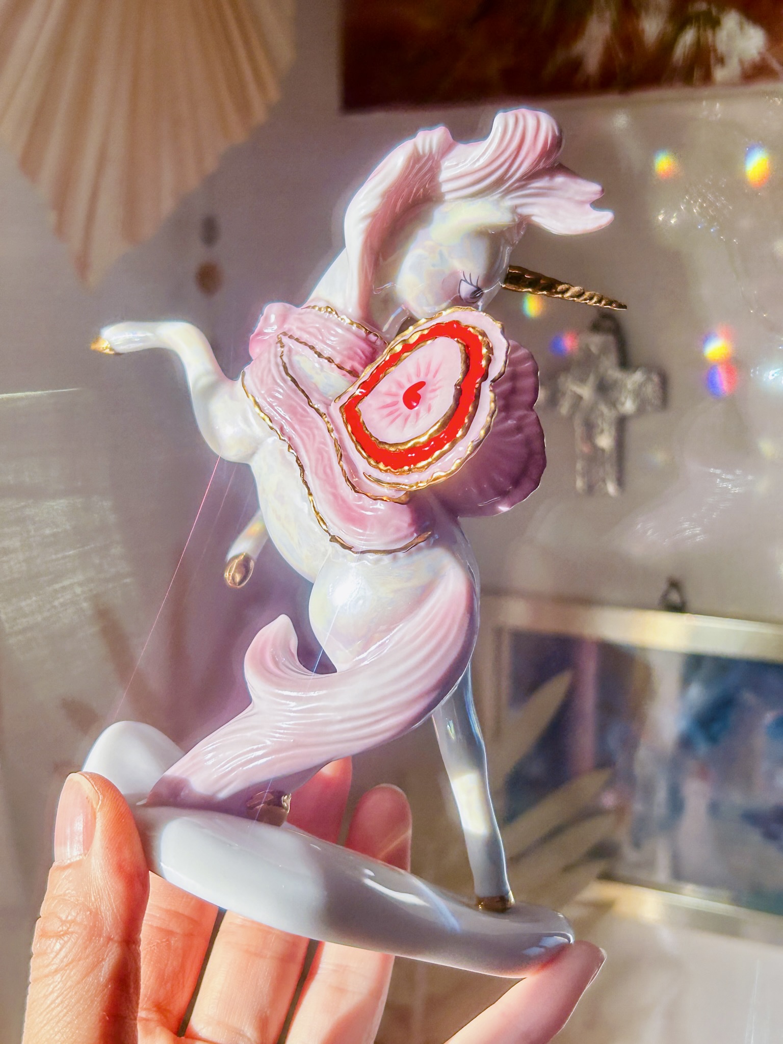 🦄アメリカンヴィンテージ ユニコーン・希少なコレクターズ品 ”愛のするハートが出会う場所” AAA完璧なコンディション - 画像 (9)