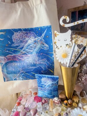 在庫限り・Amrita✧Crystal限定💎わくわくラッキーセット⭐️当店のリピーター様のみ✳️オリジナルバッグ・ポーチ・魔法のペン・ラッキーパームストーン１個のセット