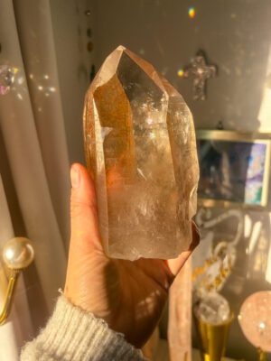 １KG　高透明・バイーアのサンセットタンジェリンレムリアンシード極太ポイント