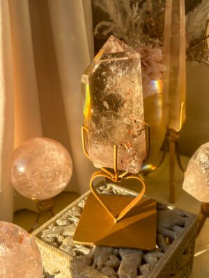 Rare✳️ ルチル＆スモーキーピンク🩷 SAランク ピンクアゼツライト♡スタンド🌈