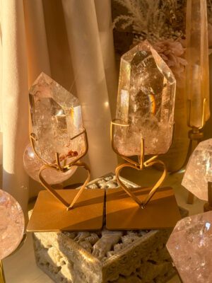 Rare✳️ ルチル＆スモーキーピンク🩷 SAランク ピンクアゼツライト♡スタンド🌈